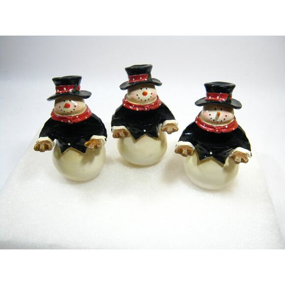 Vintage Christmas Holiday Decor Snowman set Signed 2004 P.I.L Finely Detailed - Picture 10 of 10